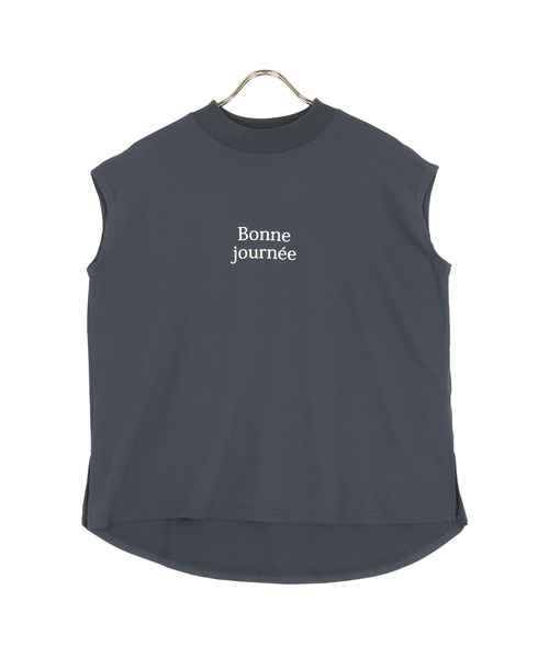 KOBE LETTUCE(コウベレタス)の「選べる2デザインモックネックフレンチロゴTシャツ(Tシャツ/カットソー・レディース・ホワイト×グリーン/ホワイト系その他/グレー系その他/ブラウン系その他/ホワイト系その他2/ホワイト系その他3/グレー系その他2/ブラウン系その他2・FREE)」の6枚目の写真