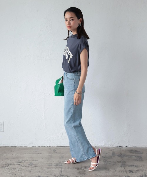 KOBE LETTUCE(コウベレタス)の「選べる2デザインモックネックフレンチロゴTシャツ(Tシャツ/カットソー・レディース・ホワイト×グリーン/ホワイト系その他/グレー系その他/ブラウン系その他/ホワイト系その他2/ホワイト系その他3/グレー系その他2/ブラウン系その他2・FREE)」の15枚目の写真