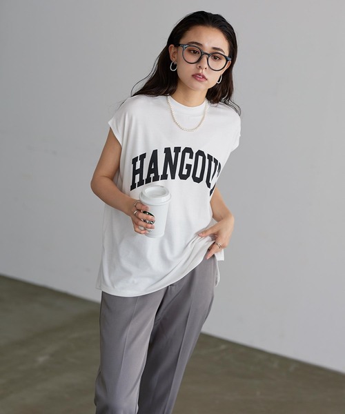 KOBE LETTUCE(コウベレタス)の「選べる2デザインモックネックフレンチロゴTシャツ(Tシャツ/カットソー・レディース・ホワイト×グリーン/ホワイト系その他/グレー系その他/ブラウン系その他/ホワイト系その他2/ホワイト系その他3/グレー系その他2/ブラウン系その他2・FREE)」の14枚目の写真