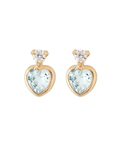 天然石ハートミニピアス[K10]（ピアス（両耳用））｜ANEMONE（アネモネ）