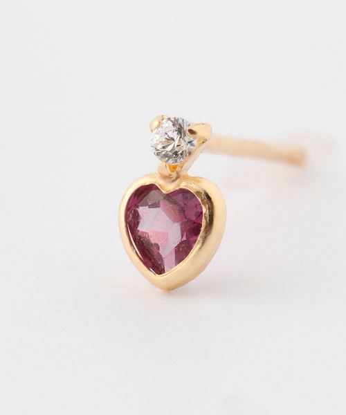 天然石ハートミニピアス[K10]（ピアス（両耳用））｜ANEMONE（アネモネ）