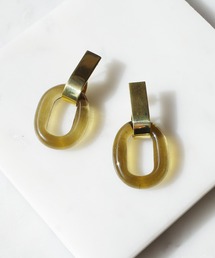 CLED | 【CLED / クレッド】Minimal Loop Pierce/ ピアス /  Brass×Sandstone(ピアス（両耳用）)