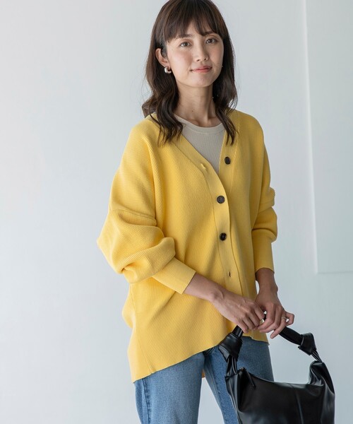 THE SHOP TK （ザ ショップ ティーケー ）の「◆ボリューム袖ミドル丈カーディガン（カーディガン/ボレロ・レディース・ブラック/イエロー/ライトベージュ/ピンク系・11/12/13）」の16枚目の写真