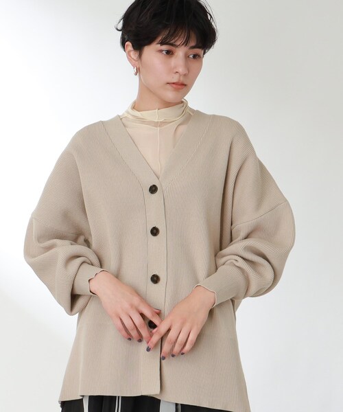 THE SHOP TK （ザ ショップ ティーケー ）の「◆ボリューム袖ミドル丈カーディガン（カーディガン/ボレロ・レディース・ブラック/イエロー/ライトベージュ/ピンク系・11/12/13）」の11枚目の写真