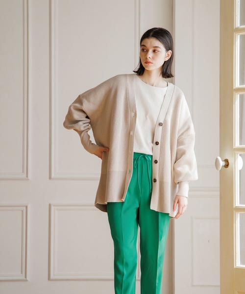 THE SHOP TK （ザ ショップ ティーケー ）の「◆ボリューム袖ミドル丈カーディガン（カーディガン/ボレロ・レディース・ブラック/イエロー/ライトベージュ/ピンク系・11/12/13）」の13枚目の写真