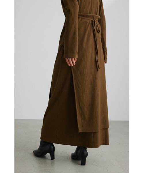 STYLEMIXER（スタイルミキサー）の「エプロンレイヤードカットワンピース（ワンピース・レディース・カーキ/ブラック・SMALL/MEDIUM）」の13枚目の写真