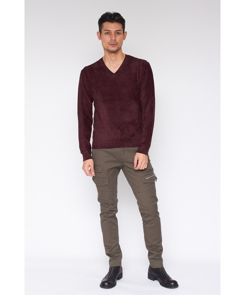 TORNADO MART(トルネードマート)の「ZERO by TORNADO MART∴モールヤーンVネックニット(ニット/セーター・メンズ・ライトグリーン/ブラック/ダークブラウン系/オレンジ・L/LL/M)」の14枚目の写真