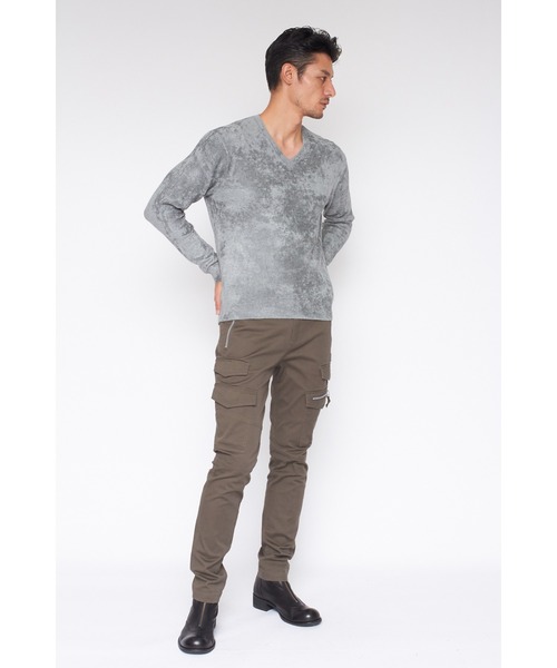 TORNADO MART(トルネードマート)の「ZERO by TORNADO MART∴モールヤーンVネックニット(ニット/セーター・メンズ・ライトグリーン/ブラック/ダークブラウン系/オレンジ・L/LL/M)」の15枚目の写真