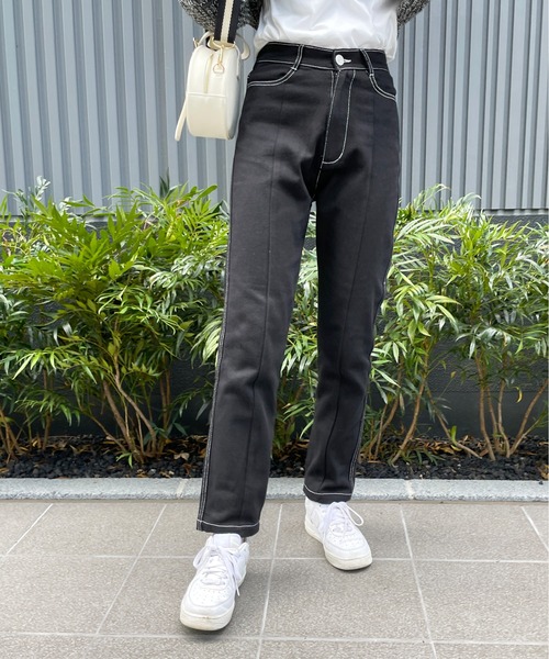 StyleSea（スタイルシー）の「センターシームデニムパンツ（デニムパンツ・レディース・ブラック/インディゴブルー/ブルー・SMALL/MEDIUM）」の5枚目の写真