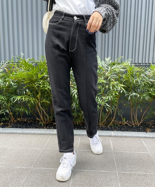 StyleSea（スタイルシー）の「センターシームデニムパンツ（デニムパンツ・レディース・ブラック/インディゴブルー/ブルー・SMALL/MEDIUM）」の6枚目の写真