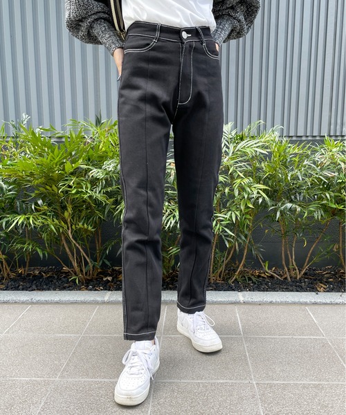 StyleSea（スタイルシー）の「センターシームデニムパンツ（デニムパンツ・レディース・ブラック/インディゴブルー/ブルー・SMALL/MEDIUM）」の7枚目の写真