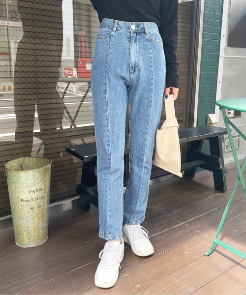StyleSea（スタイルシー）の「センターシームデニムパンツ（デニムパンツ・レディース・ブラック/インディゴブルー/ブルー・SMALL/MEDIUM）」の17枚目の写真