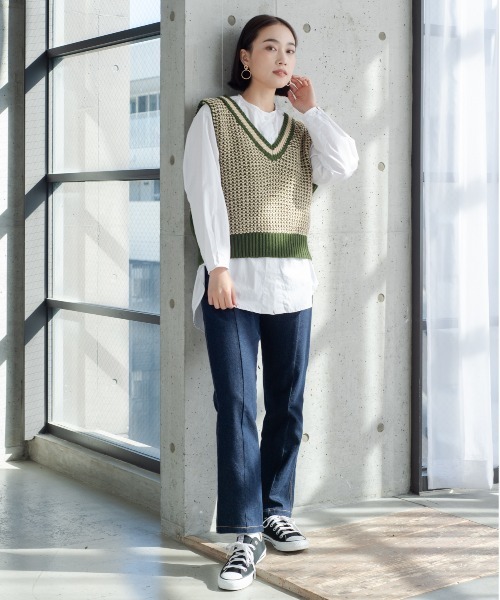 StyleSea（スタイルシー）の「センターシームデニムパンツ（デニムパンツ・レディース・ブラック/インディゴブルー/ブルー・SMALL/MEDIUM）」の13枚目の写真