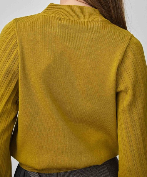PUBLIC TOKYO（パブリックトウキョウ）の「3シーズンプリーツボリュームスリーブニット/ウォッシャブル（ニット/セーター・レディース・アイボリー/マスタード/バーガンディー・FREE）」の18枚目の写真