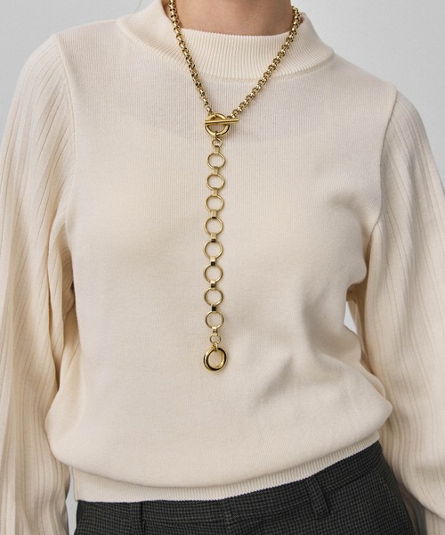 PUBLIC TOKYO（パブリックトウキョウ）の「3シーズンプリーツボリュームスリーブニット/ウォッシャブル（ニット/セーター・レディース・アイボリー/マスタード/バーガンディー・FREE）」の8枚目の写真