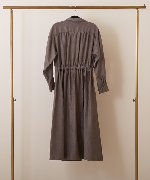 PAPAVER（パパヴェル）の「【papaver】ライスコール開襟OP（ワンピース・レディース・ブラック/ダークグリーン/モカ/ベージュ・MEDIUM）」の12枚目の写真