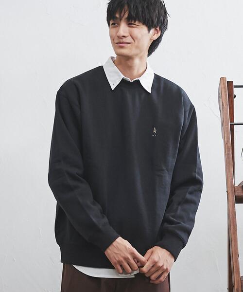 coen(コーエン)の「【WEB限定】ワンポイント刺繍アメトラ裏起毛クルーネックスウェット(スウェット・メンズ・ホワイト/ダークグリーン/ブラック/ベージュ・S/L/M/XL)」の6枚目の写真