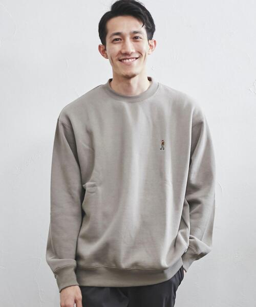 coen(コーエン)の「【WEB限定】ワンポイント刺繍アメトラ裏起毛クルーネックスウェット(スウェット・メンズ・ホワイト/ダークグリーン/ブラック/ベージュ・S/L/M/XL)」の9枚目の写真