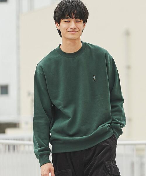 coen(コーエン)の「【WEB限定】ワンポイント刺繍アメトラ裏起毛クルーネックスウェット(スウェット・メンズ・ホワイト/ダークグリーン/ブラック/ベージュ・S/L/M/XL)」の15枚目の写真