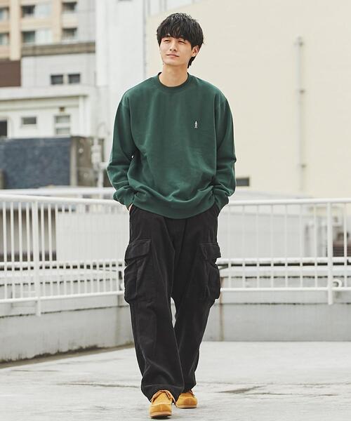 coen(コーエン)の「【WEB限定】ワンポイント刺繍アメトラ裏起毛クルーネックスウェット(スウェット・メンズ・ホワイト/ダークグリーン/ブラック/ベージュ・S/L/M/XL)」の18枚目の写真