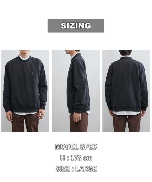 coen(コーエン)の「【WEB限定】ワンポイント刺繍アメトラ裏起毛クルーネックスウェット(スウェット・メンズ・ホワイト/ダークグリーン/ブラック/ベージュ・S/L/M/XL)」の20枚目の写真