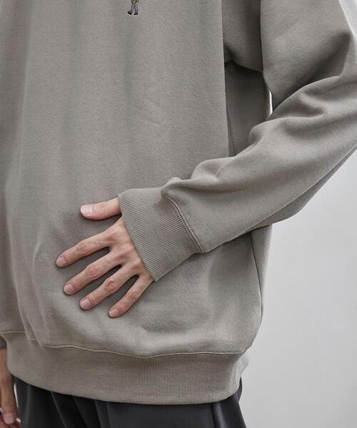 coen(コーエン)の「【WEB限定】ワンポイント刺繍アメトラ裏起毛クルーネックスウェット(スウェット・メンズ・ホワイト/ダークグリーン/ブラック/ベージュ・S/L/M/XL)」の21枚目の写真