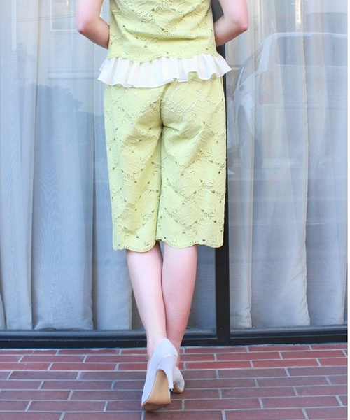 CORTES WORKS（コルテスワークス）の「ツボミレースガウチョPT（その他パンツ・レディース・ホワイト/イエロー/ブラック・38/36）」の10枚目の写真