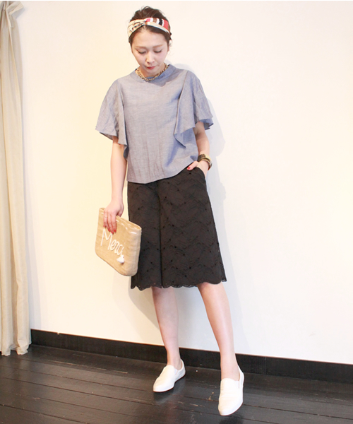 CORTES WORKS（コルテスワークス）の「ツボミレースガウチョPT（その他パンツ・レディース・ホワイト/イエロー/ブラック・38/36）」の22枚目の写真