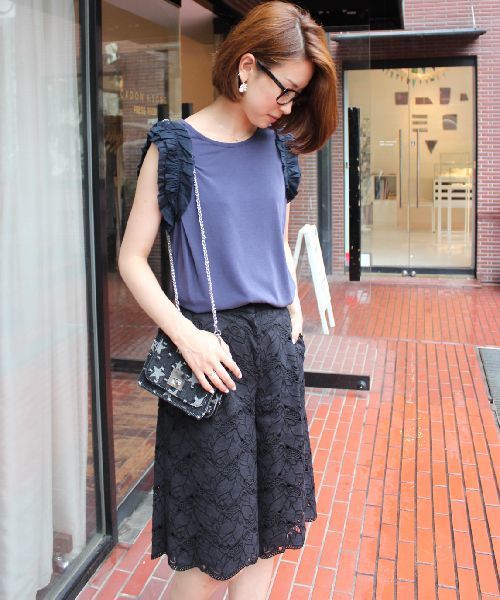 CORTES WORKS（コルテスワークス）の「ツボミレースガウチョPT（その他パンツ・レディース・ホワイト/イエロー/ブラック・38/36）」の19枚目の写真