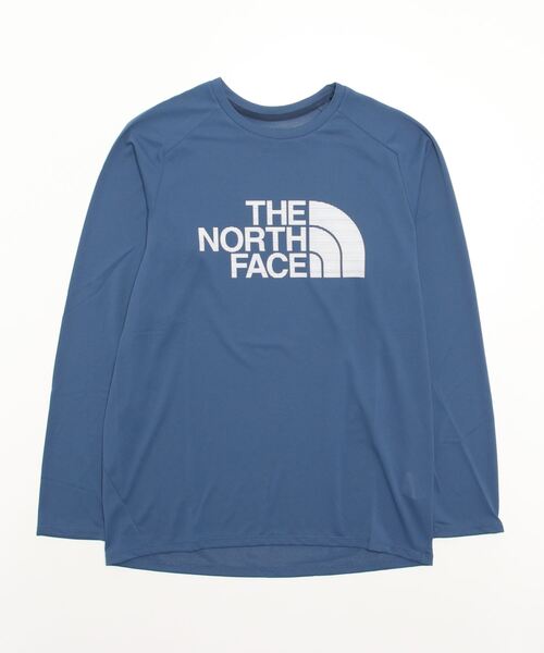 THE NORTH FACE(ザノースフェイス)の「ザ ノース フェイス THE NORTH FACE L/S GTD Logo Crew(ロングスリーブGTDロゴクルー)(Tシャツ/カットソー・メンズ・ブルー・L/LL/S/M)」の1枚目の写真