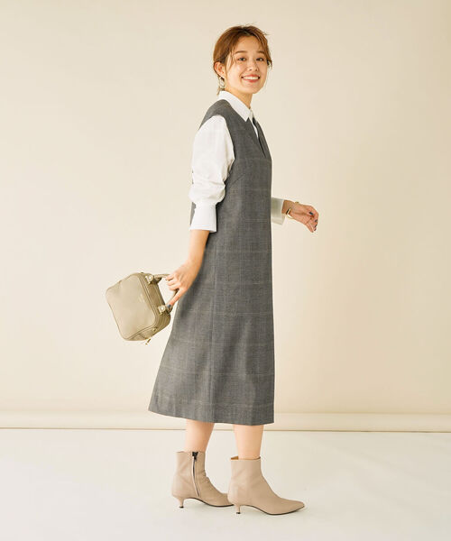 NOLLEY’S(ノーリーズ)の「ピーチジャンパーワンピース(ワンピース・レディース・ブラウン系その他/オフホワイト/グレー系その他/ブラック・38)」の20枚目の写真