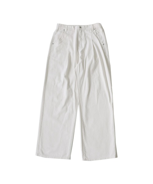 antiqua(アンティカ)の「綿100%ツイル生地ワイドタックパンツ(その他パンツ・レディース・ブラック/ホワイト/オレンジ/グリーン/ブルー・L/M)」の12枚目の写真