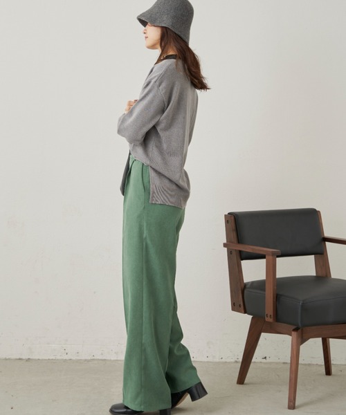 CLEARIMPRESSION （クリアインプレッション）の「ハイウエストコーデュロイワイドパンツ（その他パンツ・レディース・グリーン/ブラック/アイボリー・M/S）」の15枚目の写真