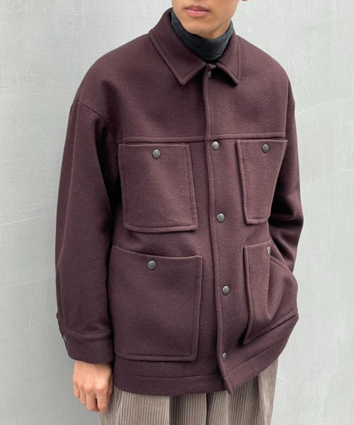 CIAOPANIC(チャオパニック)の「【RAXA/ラシャ】4ポケットハードメルトンジャケット(ピーコート・レディース・ブルー/ブラウン/ベージュ・SMALL/MEDIUM/LARGE)」の4枚目の写真