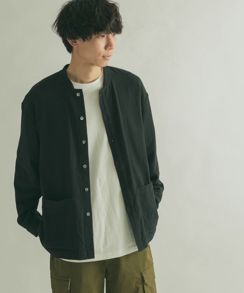 FORK&SPOON（フォークアンドスプーン）の「FORK&SPOON　スタンドカラーカバーオールシャツ（シャツ/ブラウス・メンズ・ブラウン/ブラック・4/5）」の3枚目の写真