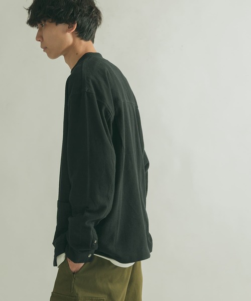 FORK&SPOON（フォークアンドスプーン）の「FORK&SPOON　スタンドカラーカバーオールシャツ（シャツ/ブラウス・メンズ・ブラウン/ブラック・4/5）」の6枚目の写真