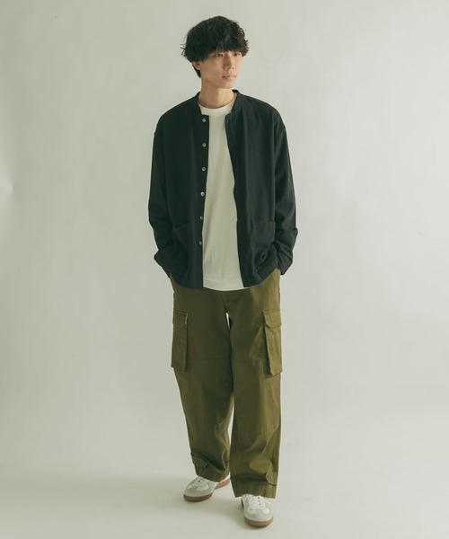 FORK&SPOON（フォークアンドスプーン）の「FORK&SPOON　スタンドカラーカバーオールシャツ（シャツ/ブラウス・メンズ・ブラウン/ブラック・4/5）」の7枚目の写真