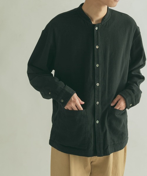 FORK&SPOON（フォークアンドスプーン）の「FORK&SPOON　スタンドカラーカバーオールシャツ（シャツ/ブラウス・メンズ・ブラウン/ブラック・4/5）」の8枚目の写真