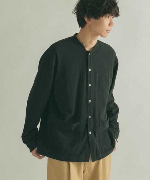 FORK&SPOON（フォークアンドスプーン）の「FORK&SPOON　スタンドカラーカバーオールシャツ（シャツ/ブラウス・メンズ・ブラウン/ブラック・4/5）」の9枚目の写真