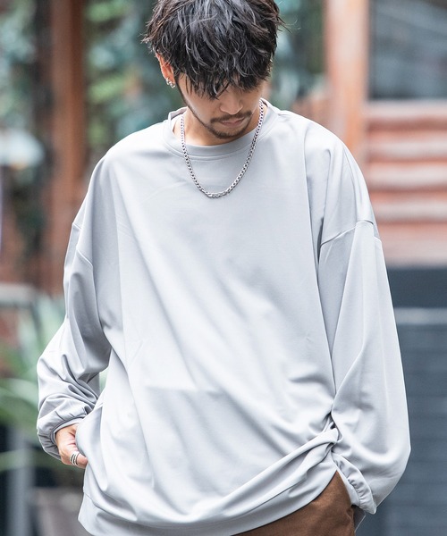 SILVER BULLET(シルバーバレット)の「『CavariA/キャバリア』クルーネックポンチロングTシャツ(Tシャツ/カットソー・メンズ・ブラック/ワイン/ベージュ/ブルーグレー/グレー・M/L)」の3枚目の写真