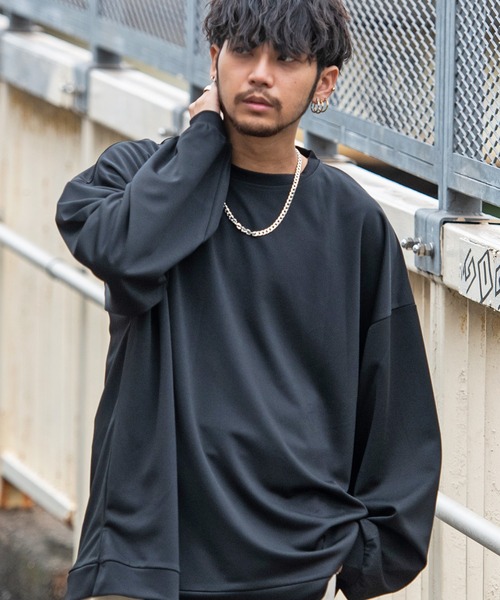 SILVER BULLET(シルバーバレット)の「『CavariA/キャバリア』クルーネックポンチロングTシャツ(Tシャツ/カットソー・メンズ・ブラック/ワイン/ベージュ/ブルーグレー/グレー・M/L)」の2枚目の写真