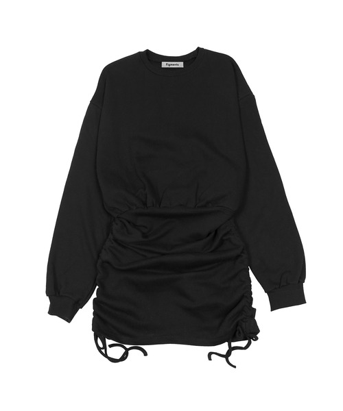 Figments（フィグメンツ）の「サイドドロストスウェットワンピース（ワンピース・レディース・ブラック/グレー・FREE）」の9枚目の写真