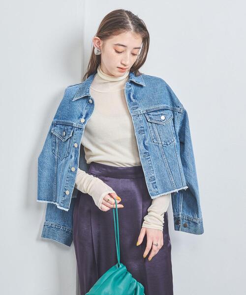 UNITED ARROWS(ユナイテッドアローズ)の「C/N シアー リブ タートルネック カットソー(Tシャツ/カットソー・レディース・ブラック/ホワイト/ライム・FREE)」の9枚目の写真