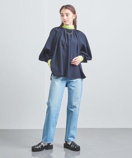 UNITED ARROWS(ユナイテッドアローズ)の「C/N シアー リブ タートルネック カットソー(Tシャツ/カットソー・レディース・ブラック/ホワイト/ライム・FREE)」の12枚目の写真