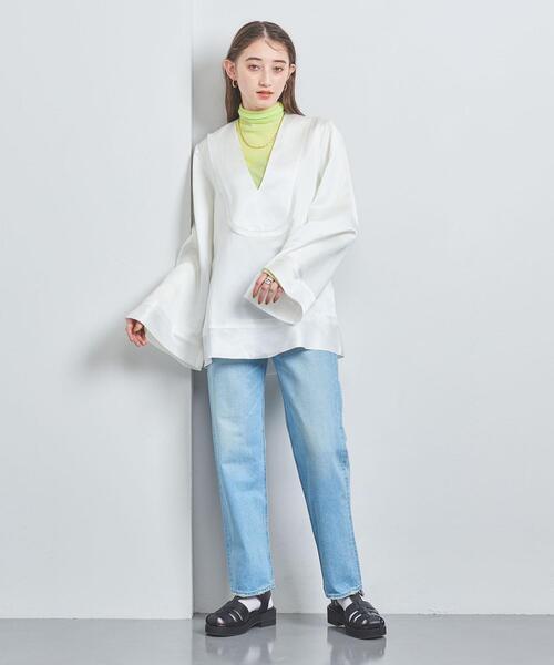 UNITED ARROWS(ユナイテッドアローズ)の「C/N シアー リブ タートルネック カットソー(Tシャツ/カットソー・レディース・ブラック/ホワイト/ライム・FREE)」の13枚目の写真