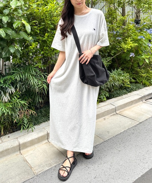 POLOCHAMPS(ポロチャンプス)の「【POLOCHAMPS/ポロチャンプス】別注 ワンポイント刺繍 半袖ロング丈 マタニティ Tワンピース(ワンピース・レディース・ブラック/ライトグレー/ベージュ・FREE)」の13枚目の写真