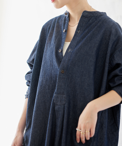 ARMY TWILL（アーミーツイル）の「別注【ARMY TWILL/アーミーツイル】Light Denim Sleeping Shirt：シャツ（シャツ/ブラウス・レディース・ネイビー/ブルー・FREE）」の6枚目の写真