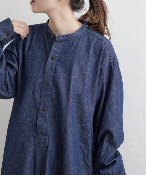 ARMY TWILL（アーミーツイル）の「別注【ARMY TWILL/アーミーツイル】Light Denim Sleeping Shirt：シャツ（シャツ/ブラウス・レディース・ネイビー/ブルー・FREE）」の7枚目の写真
