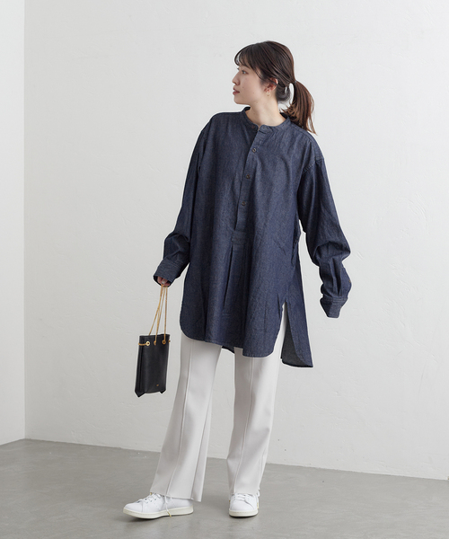 ARMY TWILL（アーミーツイル）の「別注【ARMY TWILL/アーミーツイル】Light Denim Sleeping Shirt：シャツ（シャツ/ブラウス・レディース・ネイビー/ブルー・FREE）」の8枚目の写真
