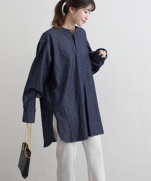 ARMY TWILL（アーミーツイル）の「別注【ARMY TWILL/アーミーツイル】Light Denim Sleeping Shirt：シャツ（シャツ/ブラウス・レディース・ネイビー/ブルー・FREE）」の10枚目の写真